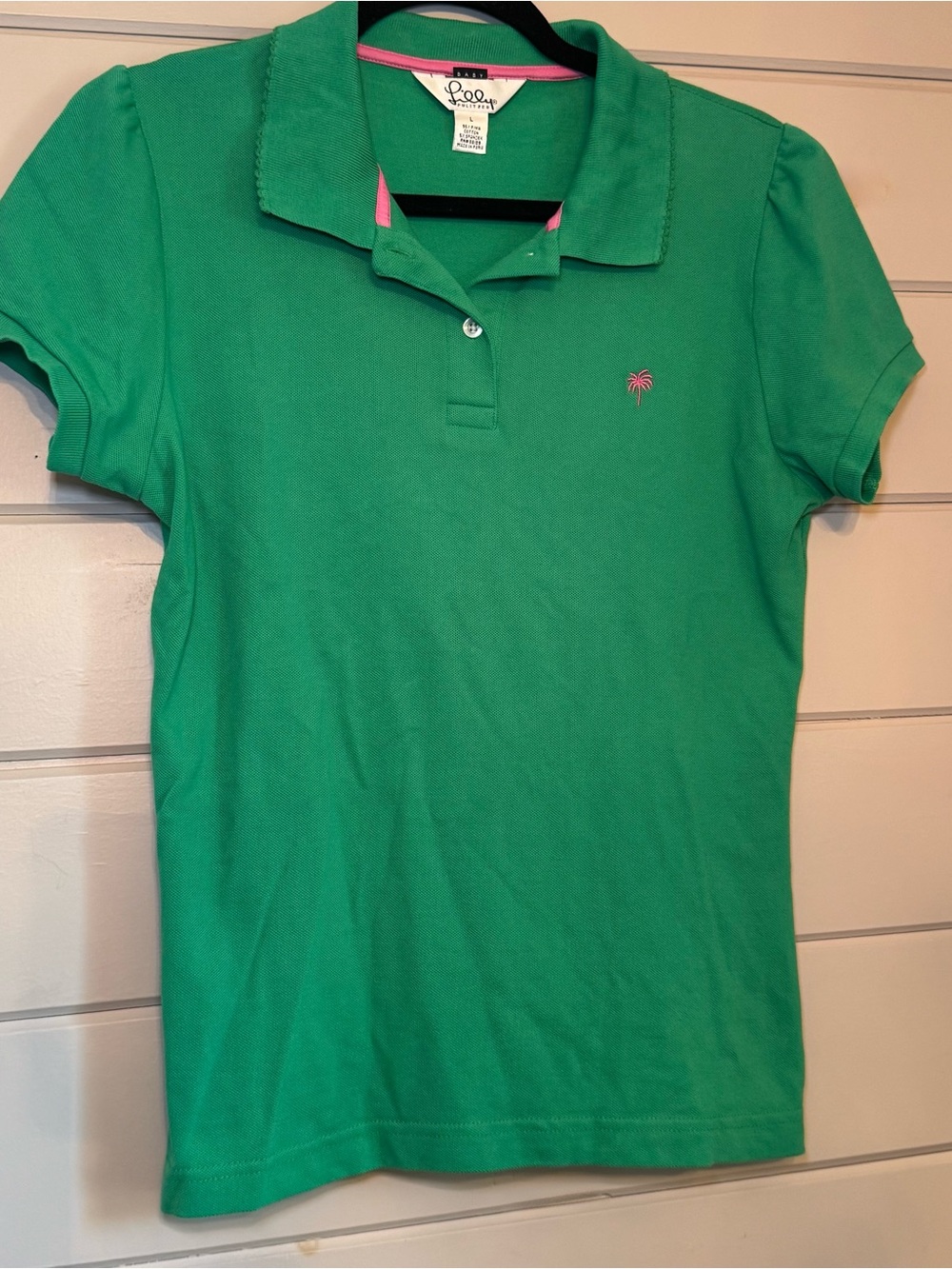 Lily Pulitzer Baby Green “Island Polo” Short Sleeve Preppy Tee